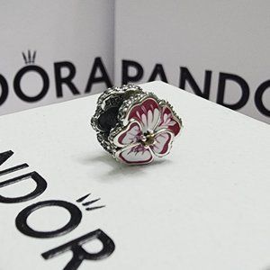 PANDORA Pink Pansy Flower Charm